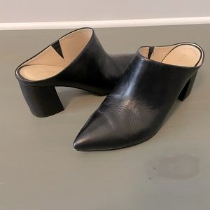 Black Leather Dress Mules, size 8 Medium